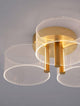 Gatlin LED Deckenleuchte 3-flammig Ø 44cm 3000K Messing-Gold – moderne Deckenleuchte mit goldener Metallbasis und drei durchscheinenden Ringen