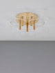 Gatlin LED Deckenleuchte 5-flammig Ø 56cm 3000K Messing-Gold mit transparenten Acrylschirmen.