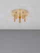 Gatlin LED Deckenleuchte 5-flammig Ø 56cm 3000K Messing-Gold in modernem Design mit Acrylschirmen.