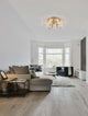 Gatlin LED Deckenleuchte 5-flammig Ø 56cm 3000K Messing-Gold in modernem Wohnzimmer