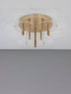 Gatlin LED Deckenleuchte 7-flammig Ø 68cm 3000K Messing-Gold mit transparenten Akzenten.