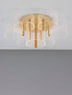 Gatlin LED Deckenleuchte 7-flammig Ø 68cm 3000K Messing-Gold an der Decke mit modernem Design.
