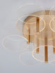 Gatlin LED Deckenleuchte 7-flammig Ø 68cm 3000K Messing-Gold mit modernem Design und goldenen Akzenten.