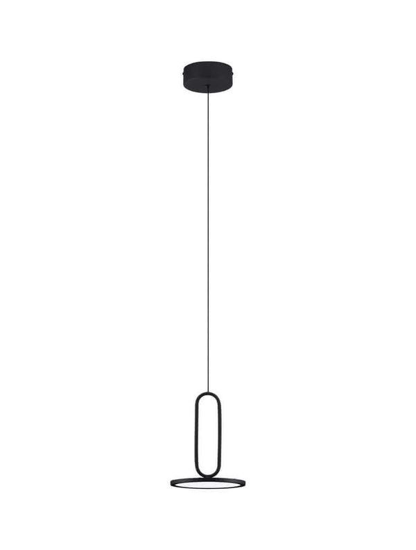 Gea LED Pendelleuchte Ø 17,5cm 3000K Baldachin Flach Schwarz, höhenverstellbare Nova Luce Pendellampe