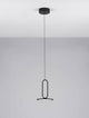 Gea LED Pendelleuchte Ø 17,5cm 3000K Baldachin Flach Schwarz im modernen Interieur hängend.