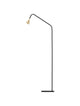 Geko Stehlampe Schwarz, Gold mit elegantem Design und flexiblem Gelenk für stilvolles Akzentlicht.