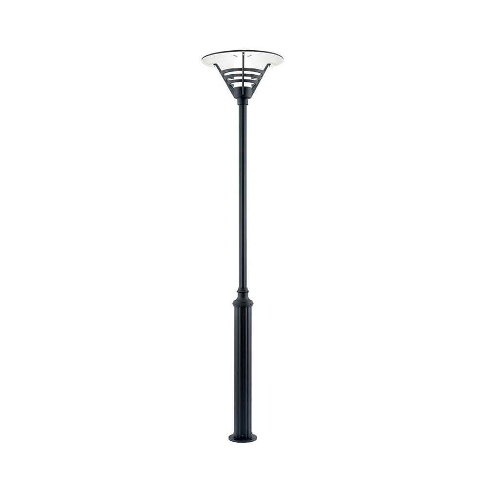 Gemini Standleuchte Schwarz, opales Glas - elegante Stehlampe mit modernem Design und opalisiertem Glas.