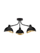 Lampe de plafond geti 3 flammes Ø 18 cm noir, or