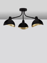 Geti Deckenleuchte 3-flammig Ø 18cm Schwarz, Gold