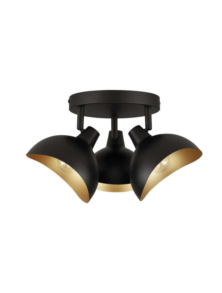 Geti Deckenleuchte 3-flammig Ø 18cm Schwarz, Gold