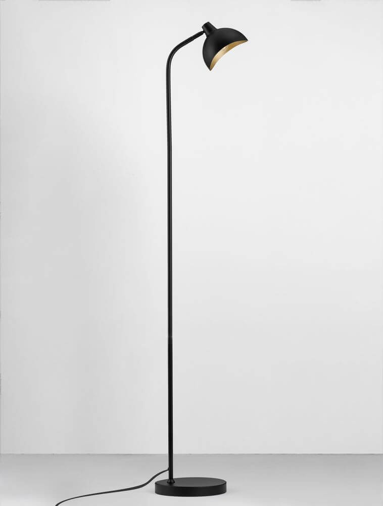 Geti Stehlampe Schwarz, Gold von Nova Luce mit minimalistischem Design und eleganter Linienführung.