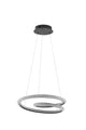 Ginevra LED Pendelleuchte Ø 48cm 3000K Schwarz mit drehenden, modernen LED-Ringen in Sandschwarz