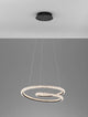 Ginevra LED Pendelleuchte Ø 48cm 3000K Schwarz mit modernen Ringschichten als elegantes Beleuchtungsdesign