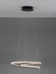 Ginevra LED Pendelleuchte Ø 48cm 3000K Schwarz hängend mit zwei Ringen, moderner Stil und eleganter Beleuchtung.