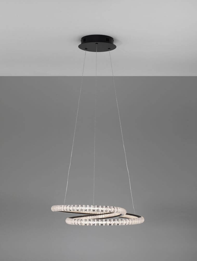 Ginevra LED Pendelleuchte Ø 48cm 3000K Schwarz, moderne Pendellampe mit stilvollem Design und warmem Licht