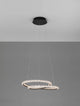 Ginevra LED Pendelleuchte Ø 48cm 3000K Schwarz im modernen Interior-Design mit zwei Ringen.