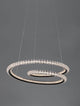 Ginevra LED Pendelleuchte Ø 48cm 3000K Schwarz, moderne und elegante Deckenleuchte mit kristallinen Akzenten.