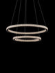 Ginevra LED Pendelleuchte 2-flammig Ø 60,5cm 3000K Schwarz mit schwebenden Ringen im eleganten Design.