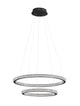 Ginevra LED Pendelleuchte 2-flammig Ø 60,5cm 3000K Schwarz in eleganten Ringen mit hochwertigem Design.