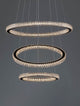 Ginevra LED Pendelleuchte 3-flammig Ø 51cm 3000K Schwarz - moderne Hängelampe mit schwebenden Ringen.