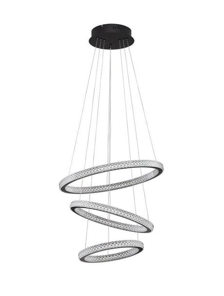 Lampada a ciondolo a LED GINEVRA 3-FLAME Ø 51 cm 3000K nero