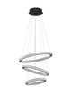 Ginevra LED Pendelleuchte 3-flammig Ø 51cm 3000K Schwarz mit drei sich schwebenden Ringen.