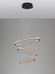 Ginevra LED Pendelleuchte 3-flammig Ø 51cm 3000K Schwarz mit schwebenden Ringen und edlem Design.