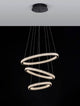 Ginevra LED Pendelleuchte 3-flammig Ø 51cm 3000K Schwarz mit schwebenden Ringen in edlem Design.