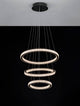 Ginevra LED Pendelleuchte 3-flammig Ø 51cm 3000K Schwarz im eleganten und modernen Design mit schwebenden Ringen.
