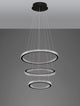 Ginevra LED Pendelleuchte 3-flammig Ø 51cm 3000K Schwarz hängt elegant von der Decke.
