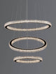 Ginevra LED Pendelleuchte 3-flammig Ø 51cm 3000K Schwarz mit schwebenden Ringen und elegantem Design.