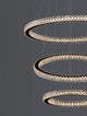 Ginevra LED Pendelleuchte 3-flammig Ø 51cm 3000K Schwarz mit schwebenden Ringen