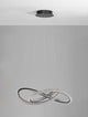 Ginevra LED Pendelleuchte Verknotet Ø 58cm 3000K Schwarz mit modernem Design in Schwarz und Glas.