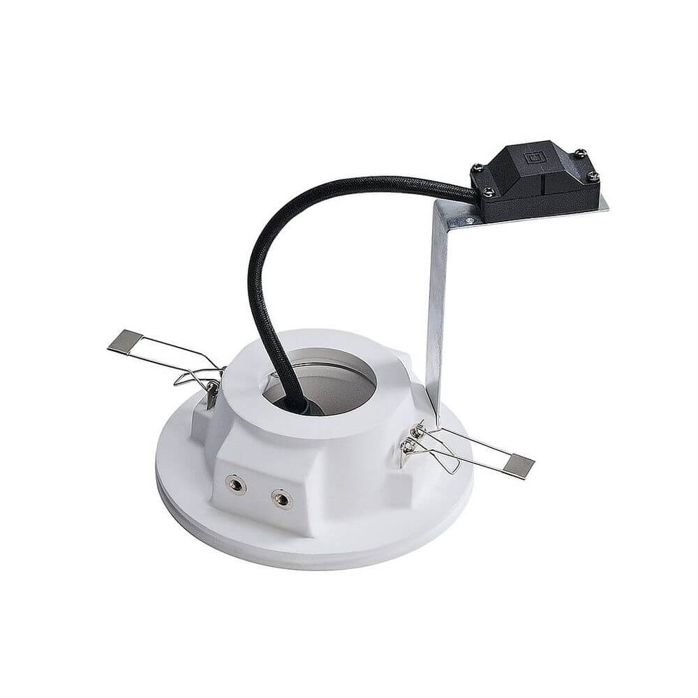Gips Downlight Plastra rund Weiß - Einbauleuchte mit GU10 Halogen oder Retrofit LED Anschluss in Weiß.