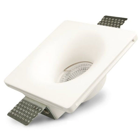Quadratischer Gips-Einbaustrahler 12x12 cm, anpassbare Farbe für individuelle Wohnraumgestaltung.