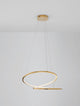 Girish LED Pendelleuchte Ø 60cm 3000K Gold hängt modern und minimalistisch von der Decke.
