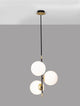 Git Pendelleuchte 3-flammig Ø 33cm Gold, Weiß, Schwarz an einer Decke montiert.