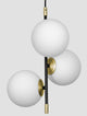 Git Pendelleuchte 3-flammig Ø 33cm Gold, Weiß, Schwarz über einem neutralen Hintergrund.