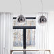 Glas Hängekugel Arabela in Rauchglas, elegante Lichtquelle für modernes Wohndesign im Essbereich.