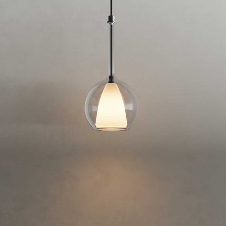 s.luce Lampada a sospensione in vetro Belluna con cavo tessile di 150 cm