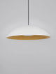 Glim LED Pendelleuchte Ø 58cm 3000K in modernem Design mit Aluminium und Holzfarbenelementen