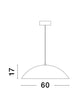 Glim LED Pendelleuchte Ø 58cm 3000K Maßzeichnung mit Abmessungen von 60 cm und 17 cm.