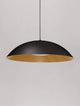 Glim LED Pendelleuchte Ø 58cm 3000K in Schwarz-Holz-Design, modern und elegant, ideal für jedes Interieur.