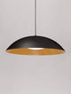 Glim LED Pendelleuchte Ø 58cm 3000K in Schwarz-Holz Design, modern und elegant.