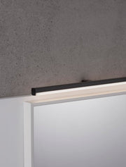 Glim LED Wandleuchte 3000K IP44, schwarze Spiegelleuchte fürs Badezimmer mit warmweißem Licht