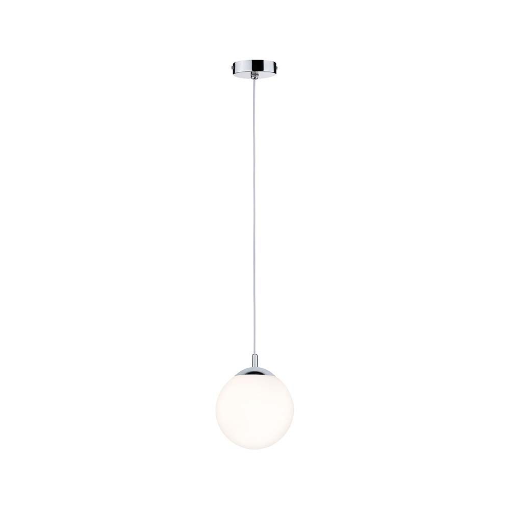 Lampada a sospensione Globe IP44 Max 20W E27 Satin Chrom