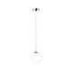 Globe Pendelleuchte IP44 max 20W E27 Satin Chrom mit satiniertem Glas und trendigem Chromdesign.
