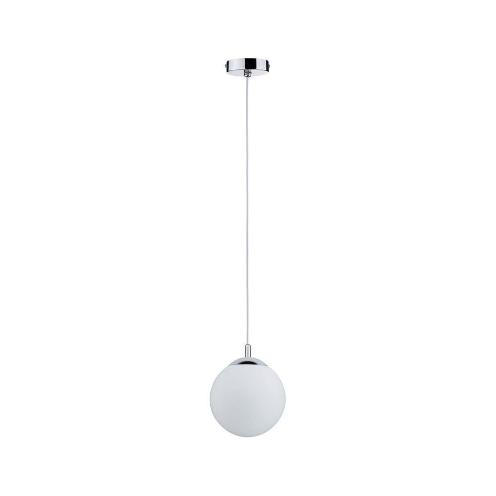 Lampada a sospensione Globe IP44 Max 20W E27 Satin Chrom