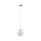 Globe Pendelleuchte IP44 max 20W E27 Satin Chrom – moderne Beleuchtung mit satinierter Glasblende und Chromgebze. Ideal für das Badezimmer.