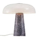 Glossy Marmor Tischleuchte mit opalweißem Glasschirm und stilvollem Marmorsockel.